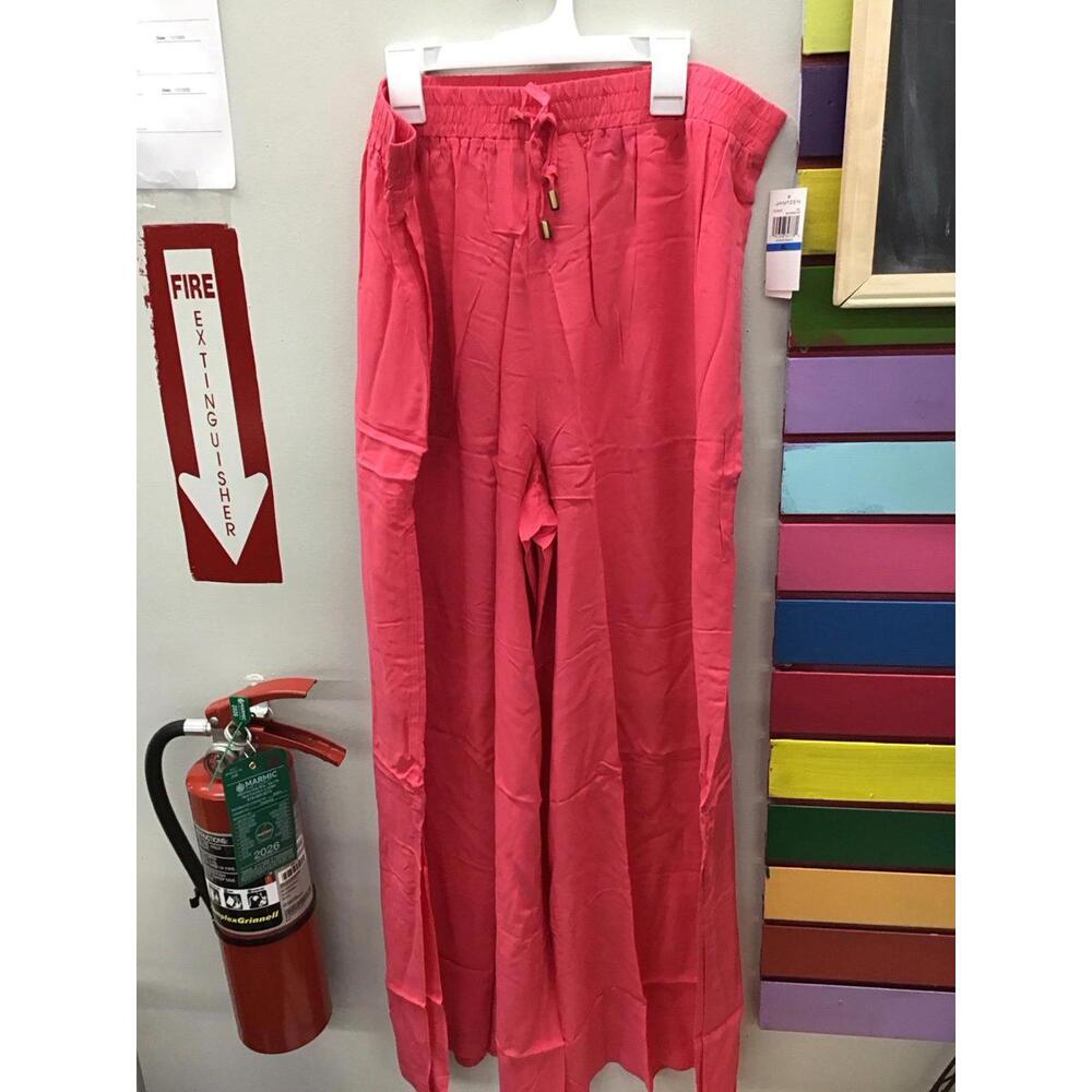 Jantzen womens wide leg pull on pants size XL beach light weight pink new qvc